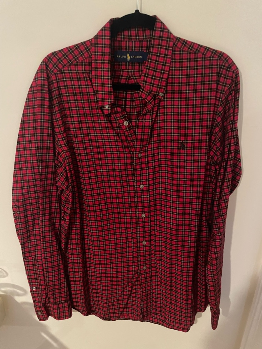 Ralph Lauren Red and Black Plaid Button-Down Shirt